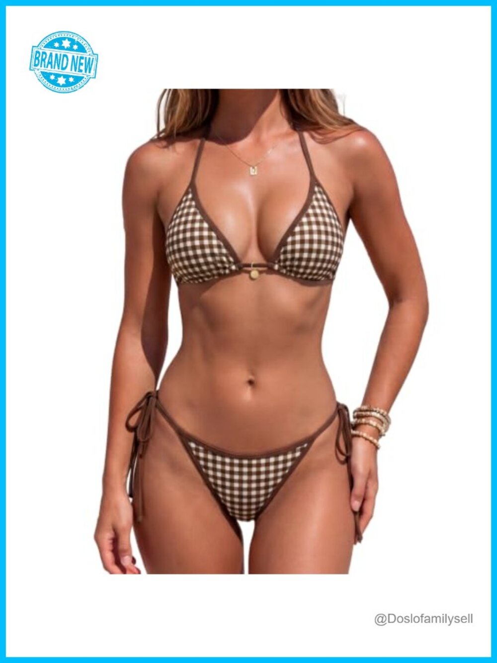 Padded Halter Triangle Cheeky Bikini Set 2 Piece Swimsuit